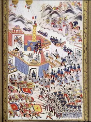 Francouzské balóny v zajetí při dobytí Hong Hoa v Tonkinu, srpen 1884.