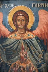 Freska v kostele kláštera Koutloumousiou, hora Athos, Řecko, 2006 (foto)