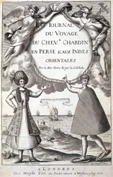 Frontispis „Deníku cesty rytíře Chardina, Persie a Východní Indie, přes Černé moře a Kolchidu“