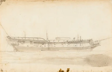 Objev George Vancouvera, asi 1789 (pero, tuš)