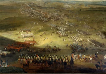 Holandsko válka: Bitva u Kokesbergu (1677) také nazývaná Kochersberg (v Alsasku) Anonymní obraz z roku 1677. Chateau De Vaux Le Viscount.