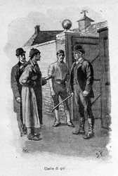 Ilustrace knihy Sherlock Holmes. Konec 19. století.