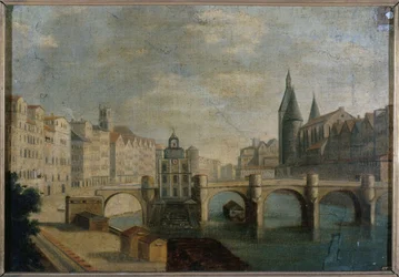 Le Grand Bras du Pont-Neuf et la pompe de la Samaritaine, kolem roku 1800, dnešní 1. obvod, mezi lety 1795 a 1805 (olej na plátně)