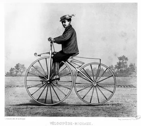 Velociped Michaux - in Le centaure, rytina, Bibl. města Paříže