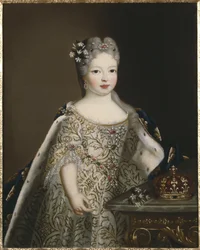 Infanta Maria Anne Victoria Španělská, královna Portugalska - Portrét Infanta Mariana Victoria Španělska (1718-1781), královna Portugalska, Anonym. Olej na plátně. Rozměr: 78 x 63 cm. Národní muzeum Stockholm