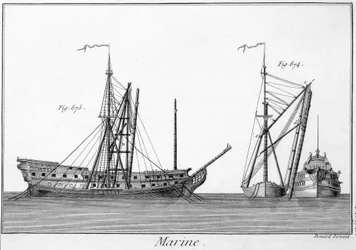 Marine - v “” Encyklopedie Panckouke””, ca. 1750
