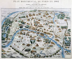 Monumentální plán Paříže v roce 1882