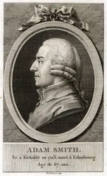 Portrét Adama Smithe (1723 - 1790), skotského filozofa a ekonoma.