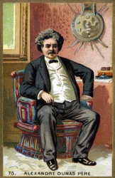 Portrét otce Alexandra Dumase (1802 - 1870). Chromolitografie konce 19. století.