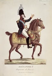 Portrét Alexandra I. (barevná rytina)
