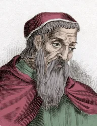 Portrét Ameriga Vespucciho (1454-1512), italského mořeplavce a objevitele. Rytina z 19. století.