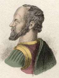 Portrét Anny de Montmorency, vévody z Montmorency (1492-1567), francouzského vojáka, státníka a diplomata. Rytina 19. století.