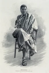 Portrét Behanzina (1844-1900), krále Dahomey (dnešní Benin).