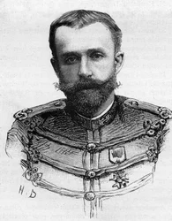 Portrét kapitána Henryho Pleigneura, zemřel v roce 1887 při nehodě na kánoi v Katabi.