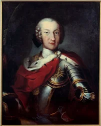 Portrét Karla Emmanuela III. (1701-1773) vévody savojského, krále Sardinie, velmistra anonymního obrazu Annunciade. Paříž 18. století, Muzeum Čestné legie