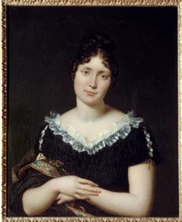 Portrét Emilie Louise de Beauharnais (1781-1855), Comtesse de Lavalette, dcera Francoise de Beauharnais (1756-1846) se v roce 1802 provdala za Antoina de Lavalette (1765 - 1830). Zachrání svého manžela během restaurace tím, že ho nahradí v restauraci. conc