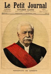 Portrét Ferdinanda de Lesseps (1805-1894), nazývaného „velký Francouz“, diplomat a podnikatel, je hlavním propagátorem Suezského průplavu, který spojuje Port-Said u Středozemního moře se Suezem u Rudého moře (Egypt) a Panamský průplav, který spojuje