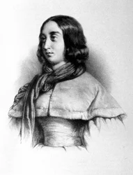 Portrét George Sand (Aurore Dupin, Baronne Dudevant) (1804-1876).