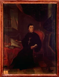 Portrét Martina Gerberta von Hornau (1720-1793) německý teolog, historik a spisovatel o hudbě Anonymní malířství. 18. století. Bologna, civilo museo bibliografico musicale.