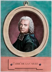Portrét Nicolase Louise de Lacaille (1713 - 1762), francouzského astronoma. Rytina 18. století. Soukromá sbírka.