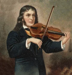 Portrét Nicola Paganiniho (1782 - 1840) italského houslisty.