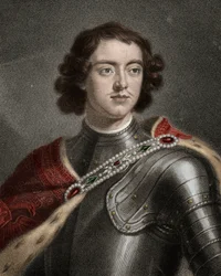 Portrét Petra I. Velikého (1672-1725) ruského cara - Petr Veliký nebo Petr I. 1672-1725 - rytina - 19. stol.