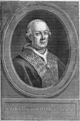 Portrét papeže Pia VI. (Pius nebo Pio nebo Giovanni angelo Braschi) (1775-1799).