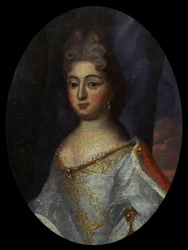 Portrét Terezie Kunegundy Sobieské (1676-1730) (Therese Cunégonde Sobieska) - Anonymní - Konec 17. stol. - Olej na plátně - 47x38 - Muzeum paláce Wilanow