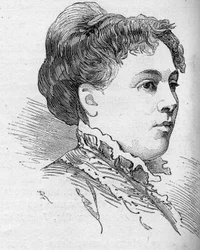 Portrét Zelia Provost Ponsin (Provost-Ponsin), francouzské komičky, členky Comedie Francaise v letech 1860 až 1880. Rytina v „“ Le Monde Illustré““ n¡1168 ze dne 16. srpna 1879.