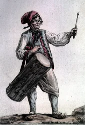 Portrét francouzského tenoristy Antoine Trial (1736 - 1795) v roli Pêre la Joie v "The Harvesters"" od André Modeste Grétryho (1741 - 1813), Paříž 1787