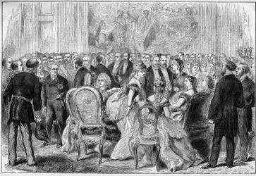 Přijetí prezidenta Adolphe Thierse v Elysejském paláci v lednu 1873.