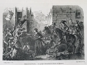 Sling Scene - Lidé volající po Brouselově svobodě v roce 1648