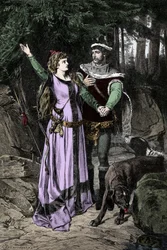 Setkání mezi králem Karlem VIII. (1470-1498) a Annou Bretaňskou (1477-1514)