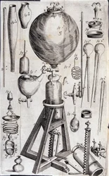 Nástroje pro vědecké experimenty – v „Nova experimenta physico-mechanica de vi aeris elastica, et ejusdem effectibus, facta maximam partem in nova machina pneumatica““ od Roberta Boyla