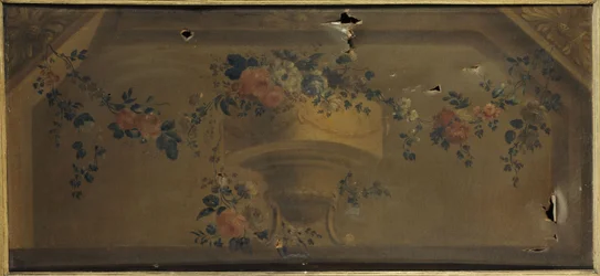 Váza s květinami ve výklenku. Mezi lety 1769 a 1789 (olej na plátně)