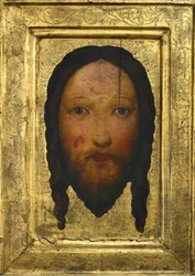Vera Icon (nebo Hlava Krista) - Anonymní. Tempera na panelu, rozměr: 44,7x32,2, cca 1400, Muzeum Narodowe, Varšava