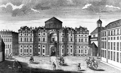 Pohled na Palazzo Carignano (Palazzo Carignan) v Turíně