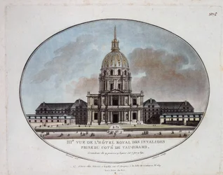 Pohled na Hotel Royal des Invalides - rytina
