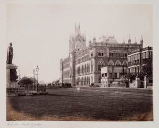 Soudní soud v Kalkatě, kolem roku 1885 (sépiová fotografie)
