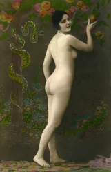 Efektní pohlednice (kýč): Eve de la "Belle Epoque" (cca 1920).