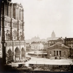 Notre Dame de Paris a náměstí, konec 19. století