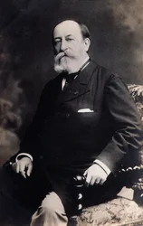 Portrét Camille Saint Saens (černobílá fotografie)