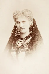 Portrét Christine Nilsson v kostýmu