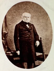 Portrét Francois Joseph (Francois-Joseph) Fetis (1794-1871) Belgický muzikolog, skladatel, kritik a učitel Fotografie. 19. století. Bologna, civilo museo musico