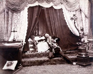Portrét italského tenoristy Francesca Tamagna (1850 - 1905) v posledním dějství Otello Giuseppe Verdiho