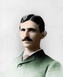 Portrét Nikoly (Nikola) Tesly (1857-1943). Elektrotechnik a chorvatský fyzik naturalizovaný Američan.