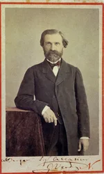 Portrét italského skladatele Giuseppe Verdiho (1813 - 1901).