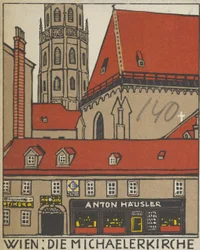 Vídeň: Kostel svatého Michaela Wien: Die Michaelerkirche, 1908.
