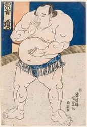 Portrét zápasníka sumo Itadakiho. Tisk Utagawa Kunisada (1786-1865)