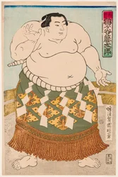 Portrét zápasníka sumo Umgataniho. Tisk Utagawa Kuniaki II, (1835-1888)